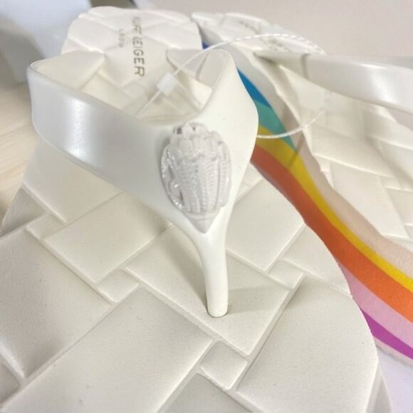 Kurt Geiger London Kensington Wedge Flipflop Rainbow Size 8.5 - Picture 10 of 13